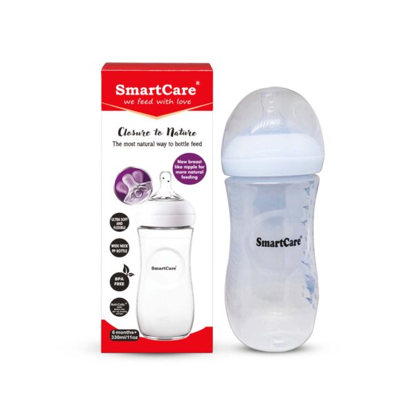 SmartCare Wide Neck Glass Feeding Bottle (330ml)